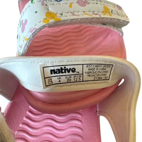 Native‎ X Disney Charley Sandals Toddler/Kids Girls Toddler Size 5 C Pink Mouse - Picture 5 of 7